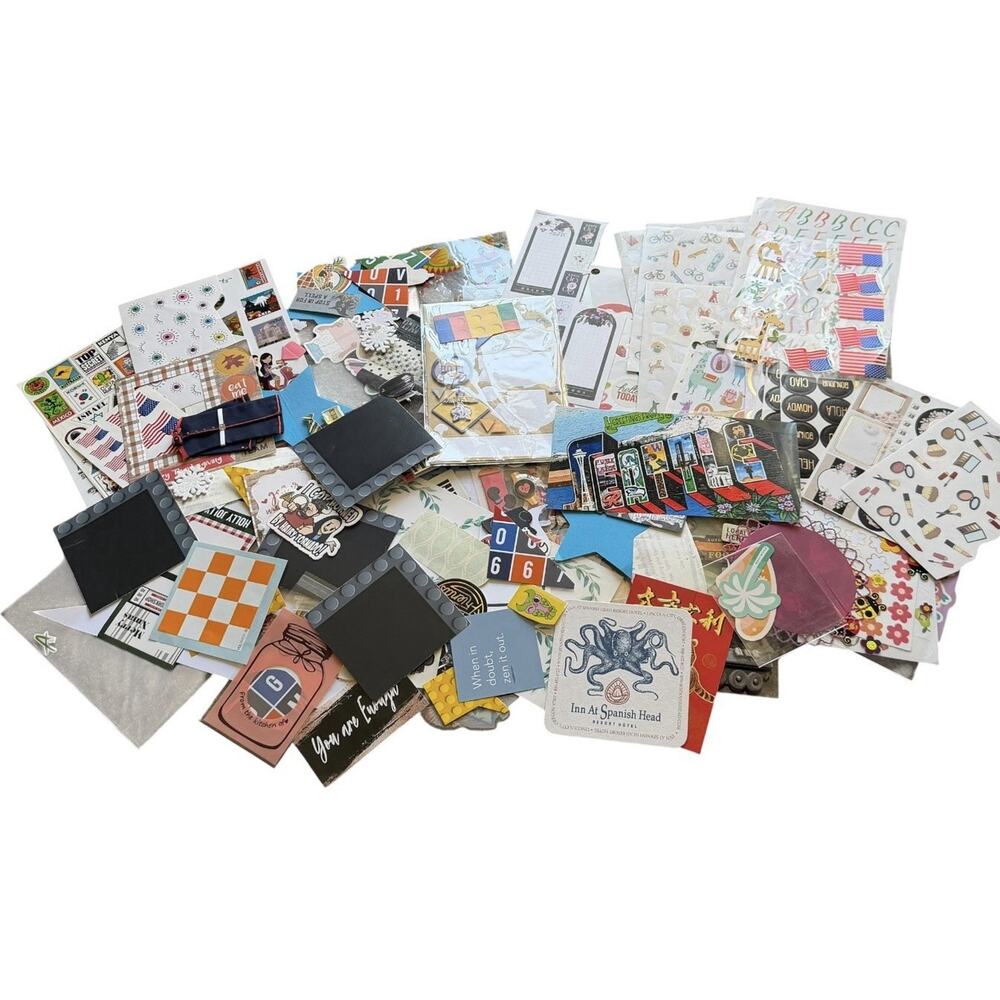 Mixed Scrapbook Sticker Ephemera Lot Junk Journal Planner Craft Paper Supplies - Picture 6 of 16